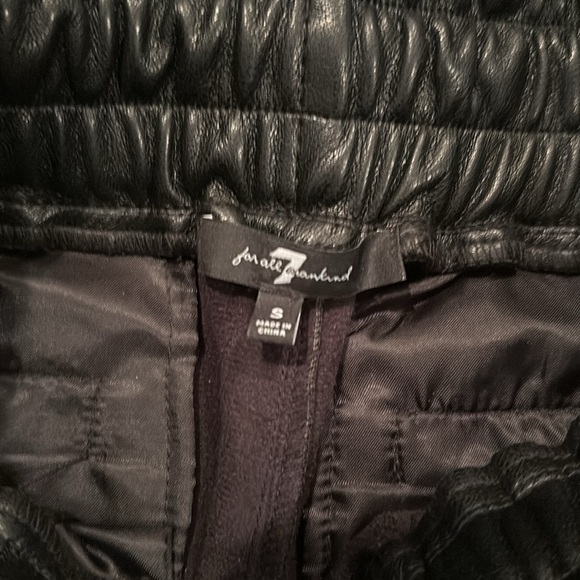 7 for all mankind faux leather joggers black size small - Picture 2 of 3